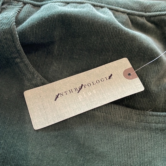 NWT Anthropologie Plus Pilcro High Rise Skinny Army Green Corduroy Pants 24 - Picture 5 of 11